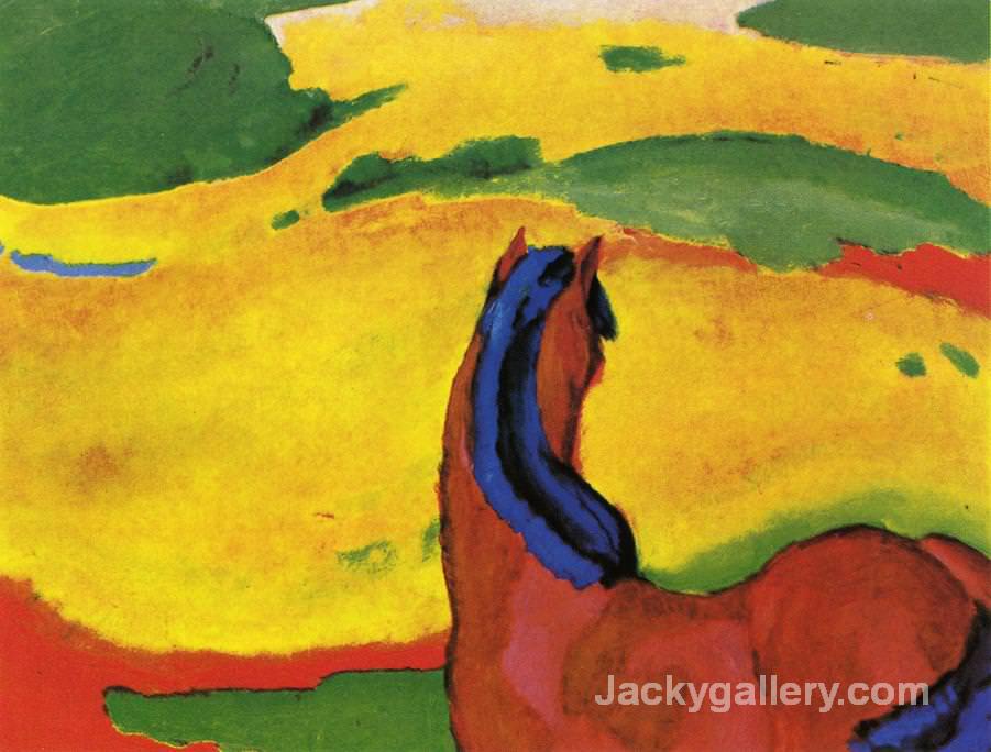 Horse in a landscape by Franz Marc paintings reproduction